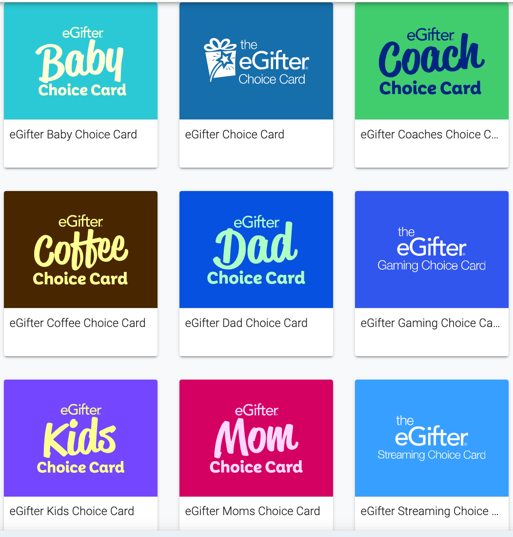 Kids choice on sale gift card