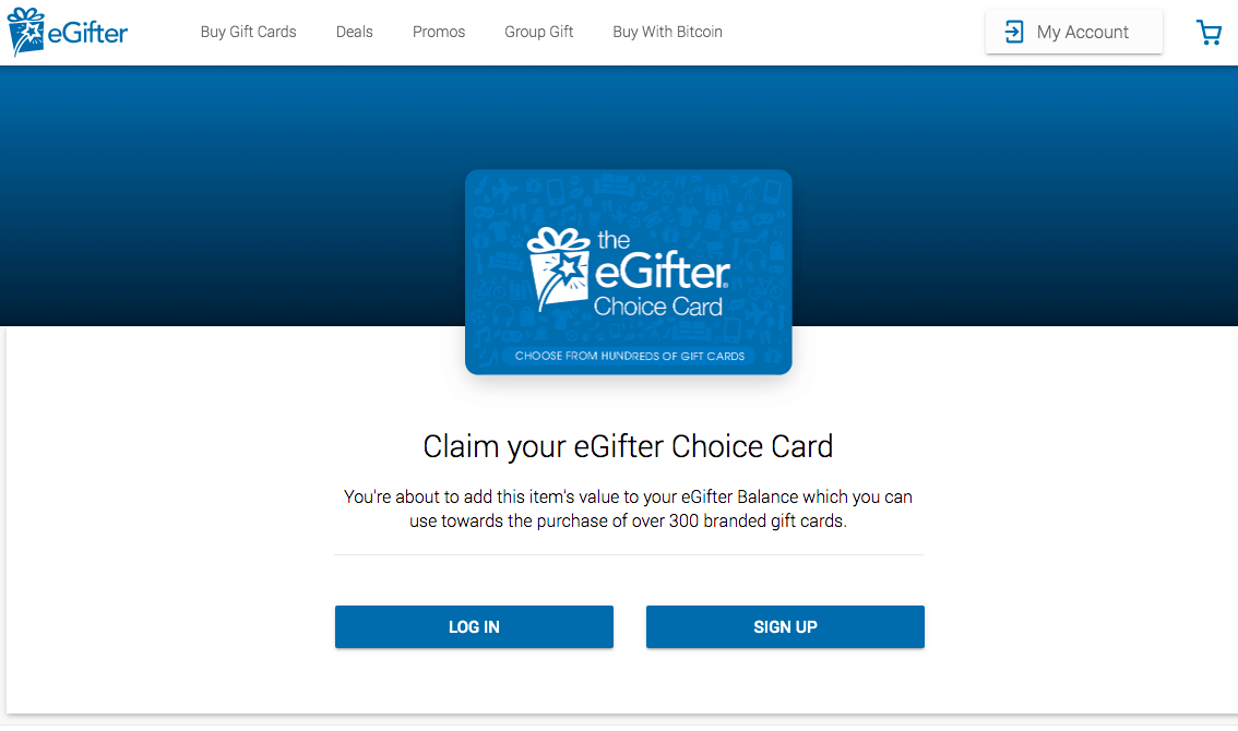 Choice Card Guide for Recipients eGifter Support